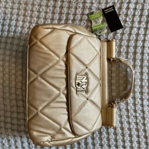 Badgley Mischka Gold Quilted Handbag NWT